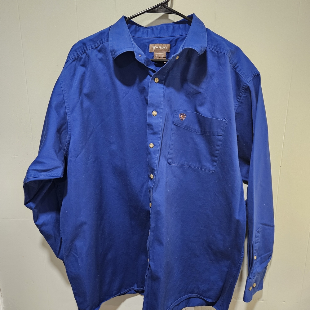 Ariat Men's Royal Blue Button-Down Western Shirt XXL